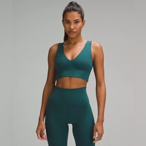 NWT lululemon align V neck C/D cup, Storm Teal, Size 8